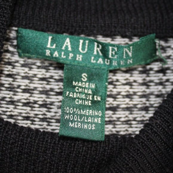 Lauren Ralph Lauren Sm Black White Sweater Dress Turtleneck Houndstooth Pullover - Picture 11 of 12